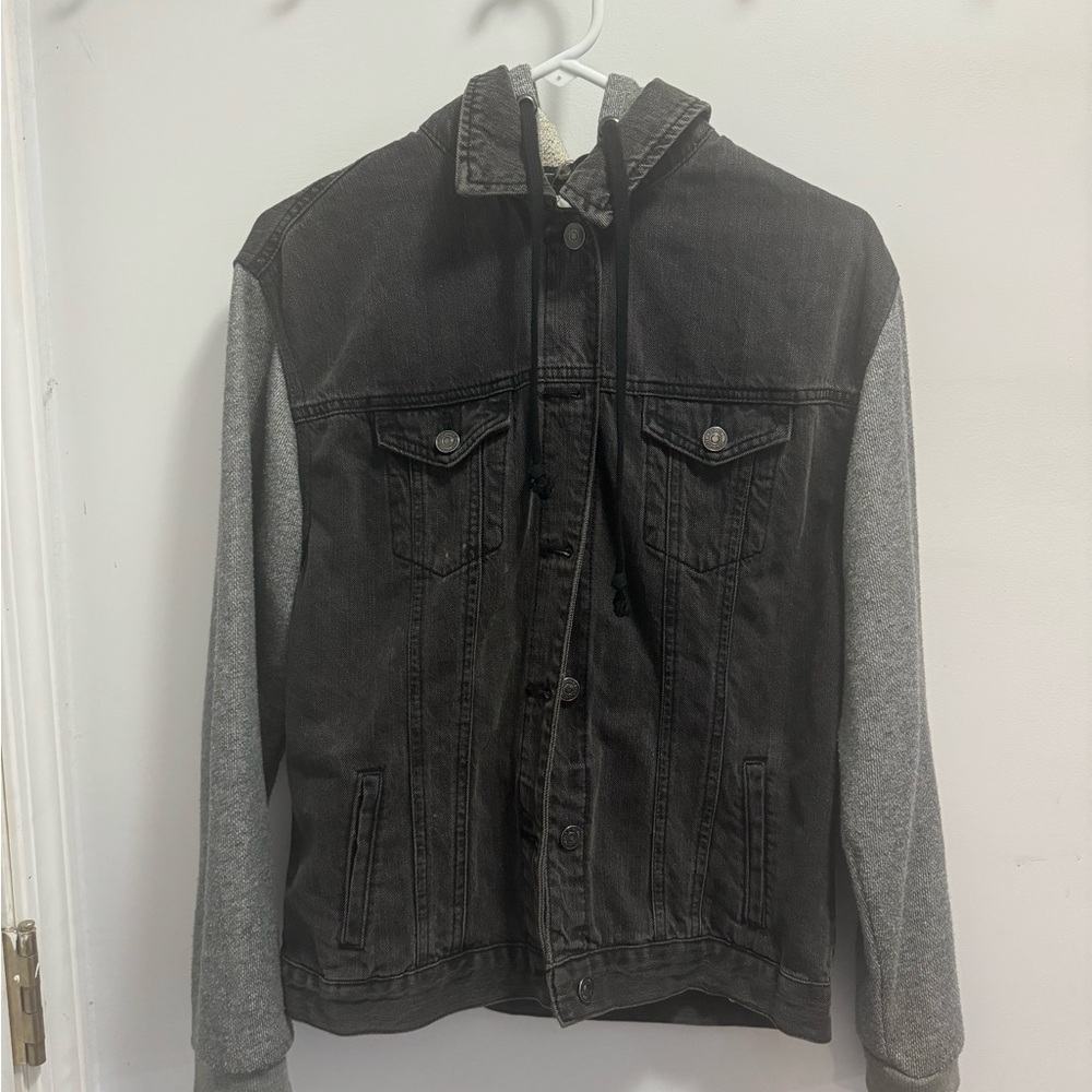 Forever 21 Black and Gray Denim Jacket